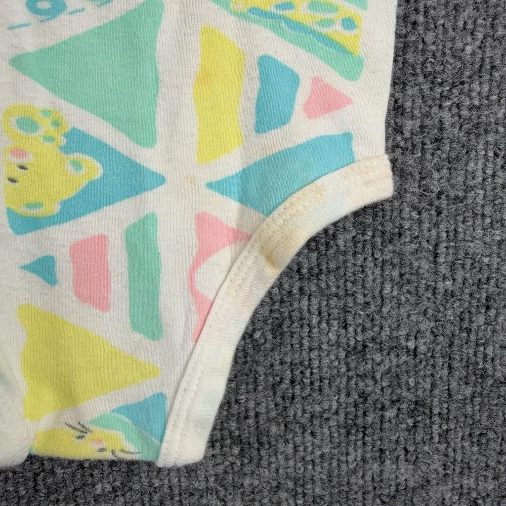 Vintage Soupcon By Oneita Romper Infant 6-9 Months Geometric Bodysuit Blanket